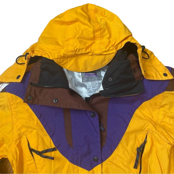 VINTAGE 90 Slalom Sports Ski Snowboarding Winter Full Zip Jacket Women's Size 10 - Picture 4 of 9